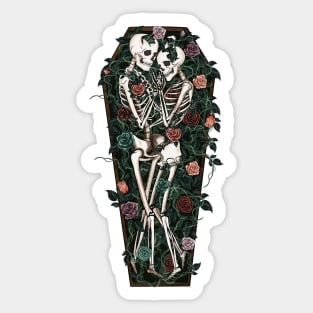 Skeleton Love and Roses Sticker